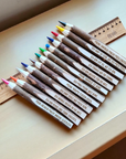12er set holz buntstifte mit rinde und affirmationen personalisiert