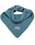 Nuschi aus Musselin Aqua 60 x 60cm, personalisierbar