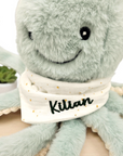Oktopus-Kuscheltier Mike mit personalisiertem Halstuch