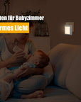 Weisses Baby Steckdosen Nachtlicht mit Dimmfunktion