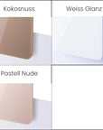 Acrylglas Auswahl Kokosnuss, Weiss, Pastell Nude