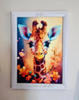 Giraffe Traumbild im Rahmen – personalisiert & sanft leuchtend