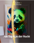 Personalisiertes Pandabär Traumbild im Bilderrahmen mit Name – Glow Dreams leuchtet im Dunkeln für Kinderzimmer