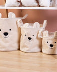 Teddy Aufbewahrungskorb 3er-Set – personalisierbar & kuschelweich "altweiss"