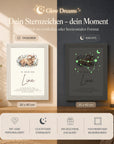 sternzeichen steinbock bilderrahmen personalisiert mit name und geburtsdatum glow effekt leuchtet im dunkeln kinderzimmer