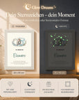 sternzeichen wassermann bilderrahmen personalisiert mit name und geburtsdatum glow effekt leuchtet im dunkeln kinderzimmer
