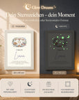 sternzeichen waage bilderrahmen personalisiert mit name und geburtsdatum glow effekt leuchtet im dunkeln kinderzimmer