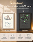 sternzeichen zwillinge bilderrahmen personalisiert mit glow effekt leuchtet im dunkeln kinderzimmer geschenk