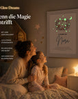 Glow Dreams Sternzeichen Waage– personalisiertes Traumbild im Bilderrahmen mit leuchtender Sternkarte