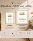 Glow Dreams Sternzeichen Löwe – personalisiertes Traumbild im Bilderrahmen mit leuchtender Sternkarte