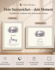 Glow Dreams Sternzeichen Skorpion– personalisiertes Traumbild im Bilderrahmen mit leuchtender Sternkarte