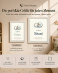 Glow Dreams Sternzeichen Wassermann– personalisiertes Traumbild im Bilderrahmen mit leuchtender Sternkarte
