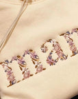 Personalisierter Hoodie bestickt für Mama's mit Blumen Design
