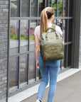 Wickelrucksack Olive Polyester aus recyceltem PET