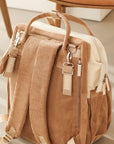 Wickelrucksack Cord in braun mit veganem Leder