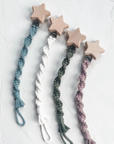 Nuggiketten Makramee Spiralknoten mit Holzclip Stern