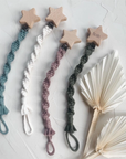 Nuggiketten Makramee Spiralknoten mit Holzclip Stern