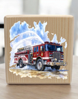 Holzspardose Feuerwehr mit 3D Schrift + Lasergravur