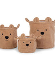 Teddy Aufbewahrungskorb 3er-Set – personalisierbar & kuschelweich "braun"