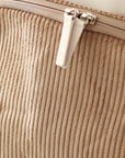 Wickelrucksack Cord in braun mit veganem Leder