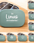 personalisierte Znüniboxen von béaba mit mint silikondeckel