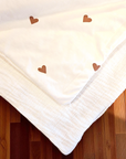 Babydecke 80x100 cm - Jersey + Musselin - Hearts