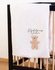 Babydecke - 80x100 cm - Jersey Melange Beige - Mussellin Teddy
