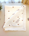 Babydecke 80x100 cm - Jersey + Musselin - Hearts