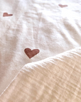 Babydecke 80x100 cm - Jersey + Musselin - Hearts