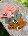 Beanie und Beissring Geschenkset aus Baumwoll Jersey "Natur verliebt"