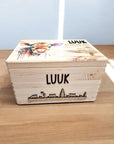 erinnerungskiste kälbchen bedruckt ein tolles geschenk um schöne erinnerungen zu verstauen mit namen und geburtsdaten gelasert