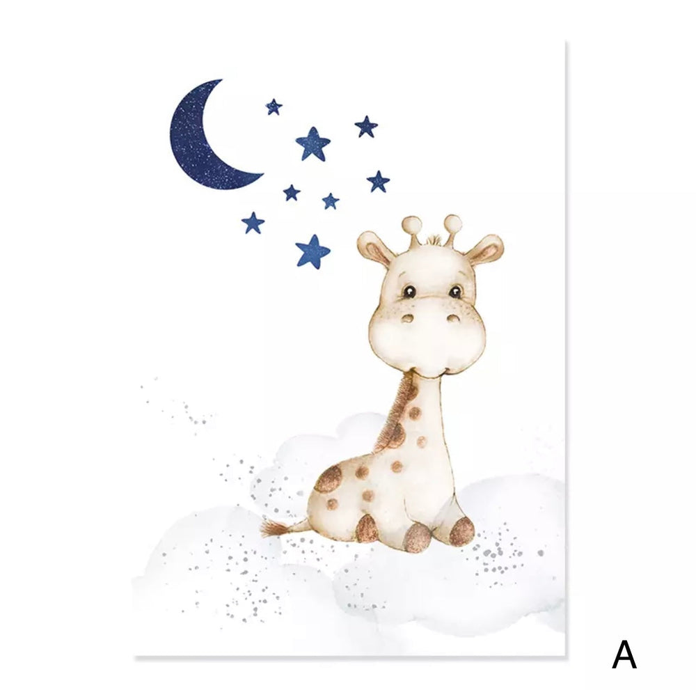 Kinderzimmer Bilder Tiere Mond und Sterne