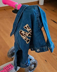 jeansjacke leo mit buchstabe personalisiert