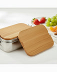Lunchbox Edelstahl mit Holzbrett Meeresschildkröte & Namen personalisiert