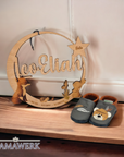 Namensschild Waldtiere aus Holz – personalisiert mit Name & Geburtsdaten
