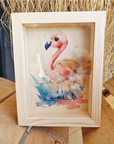 Sparkasse Holzbilderrahmen Flamingo