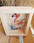 Sparkasse Holzbilderrahmen Flamingo