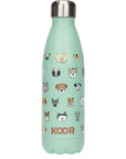 Grüne Koor Trinkflasche Cane 500ml personalisierbar mit Namen für Kinder als Geschenk zur Einschulung