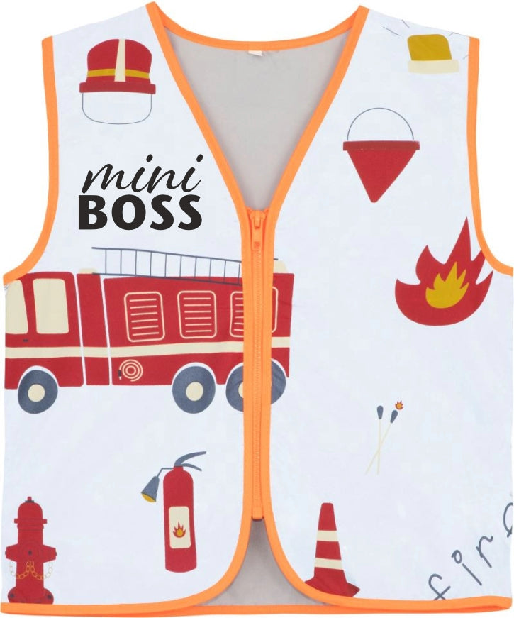 warnleuchtwesten für die sicherheit auf der strasse mit feuerwehr motiv und design oder namen personalisiert