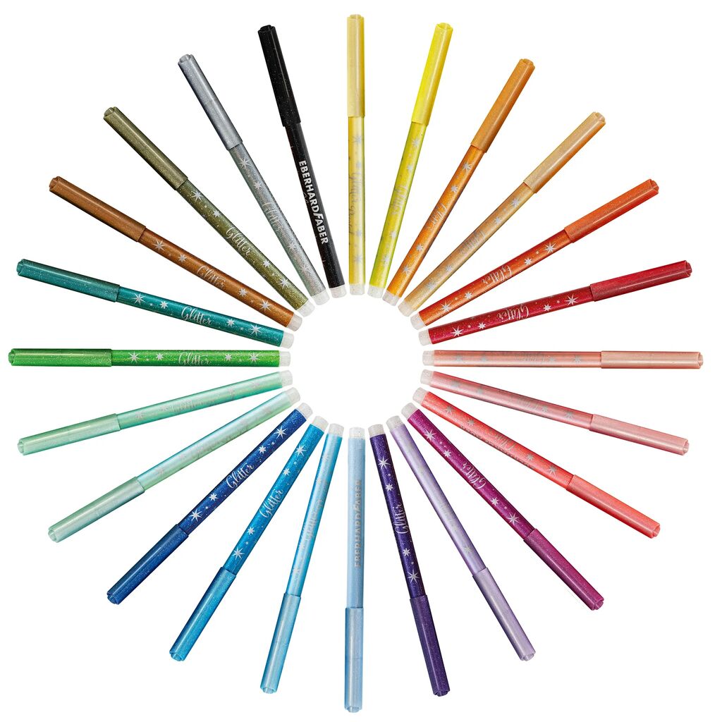 Faber Castell Filzstifte Glitzer 24er Kunststoffbox