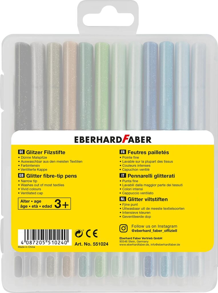 Faber Castell Filzstifte Glitzer 24er Kunststoffbox