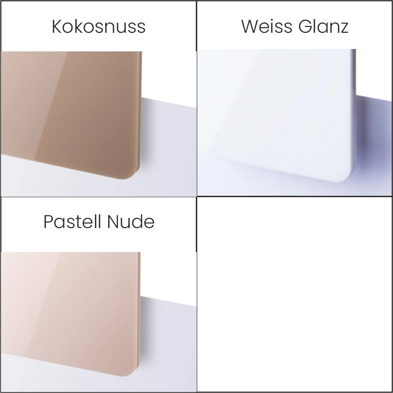 Acrylglas Auswahl Kokosnuss, Weiss, Pastell Nude
