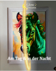 Personalisiertes Pferd Traumbild im Bilderrahmen mit Name – Glow Dreams leuchtet im Dunkeln für Kinderzimmer