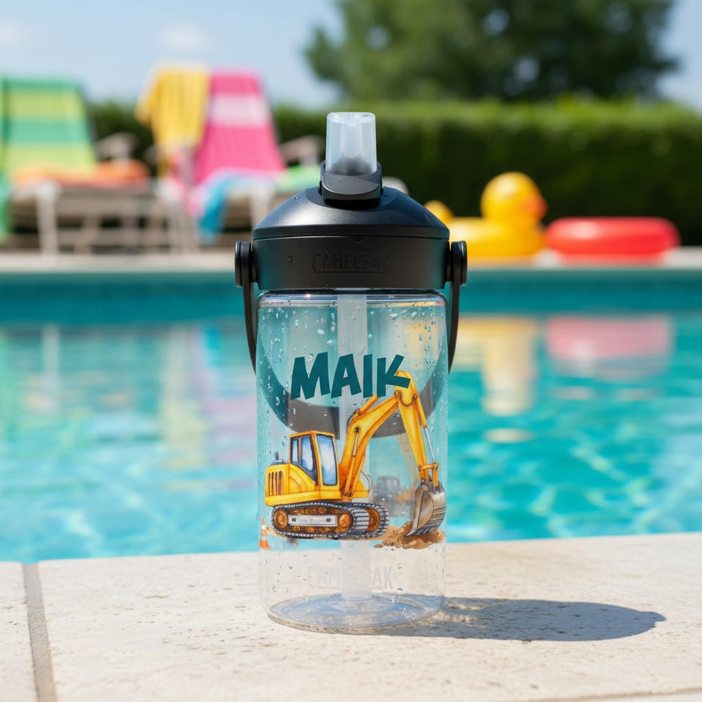 camelbak mit baustellenmotiv und namen personalisiert