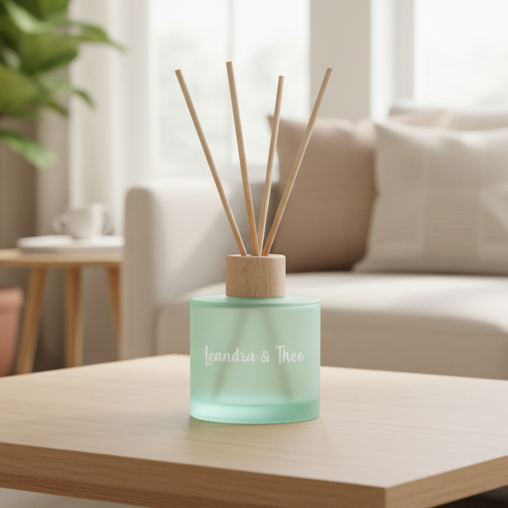 wunderschöner duftet mit stäbchen und personalisierten namen