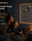 Glow Dreams Sternzeichen Widder – personalisiertes Traumbild im Bilderrahmen mit leuchtender Sternkarte