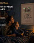 Glow Dreams Sternzeichen Skorpion– personalisiertes Traumbild im Bilderrahmen mit leuchtender Sternkarte