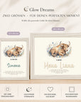 Glow Dreams Sternzeichen Stier – personalisiertes Traumbild im Bilderrahmen mit leuchtender Sternkarte