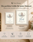 Glow Dreams Sternzeichen Zwillinge – personalisiertes Traumbild im Bilderrahmen mit leuchtender Sternkarte