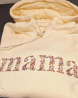 Personalisierter Hoodie bestickt für Mama's mit Blumen Design